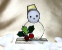 雪だるまのステンドグラス
